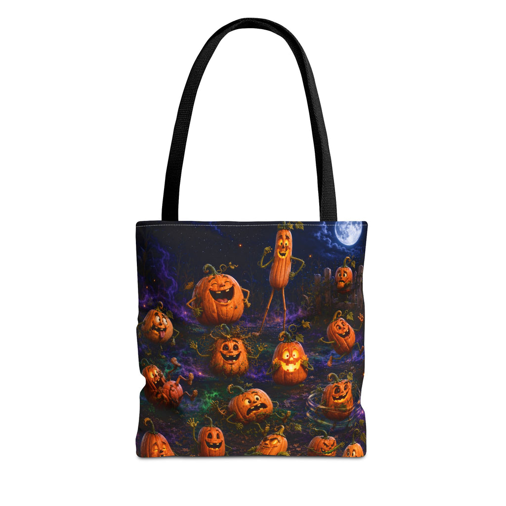 Halloween Pumpkin Patch Tote Bag — Spooky Jack-o'-Lantern All-Over Print
