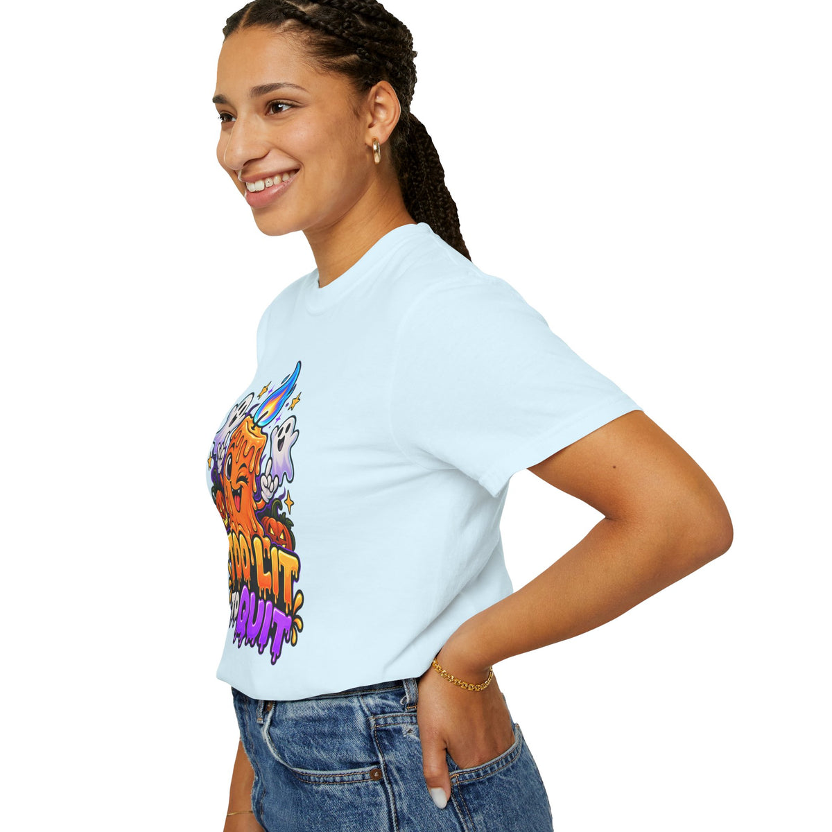 Too Lit to Quit – Funny Halloween Candle T-Shirt