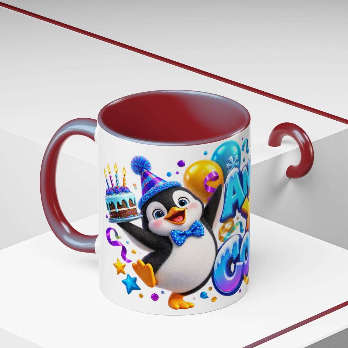 Another Year Cooler Penguin Birthday White Mug