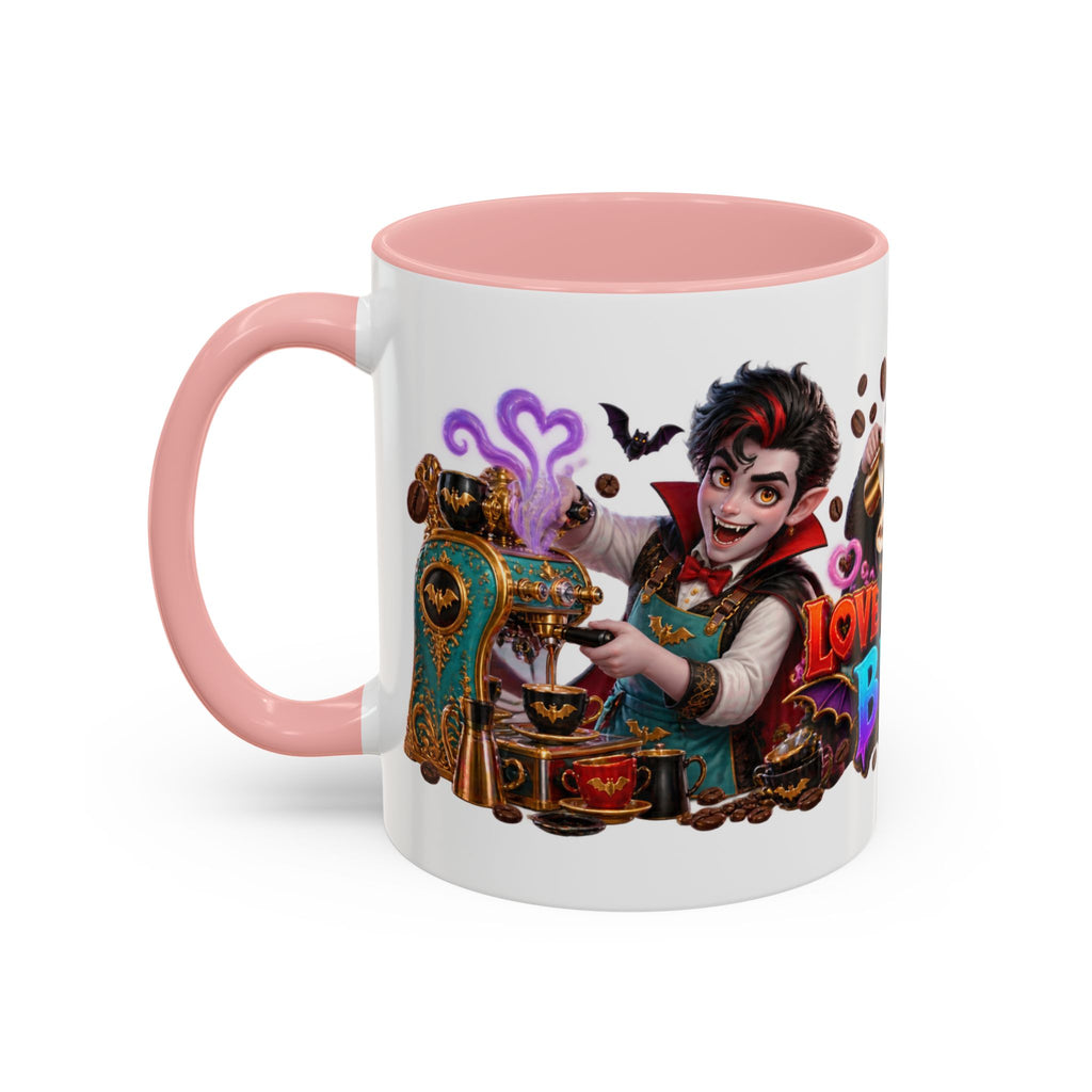 Love at First Bite Vampire Barista Halloween White Mug