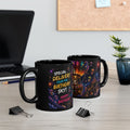 Birthday Hot Air Balloon Sloth Black Coffee Mug (11oz, 15oz)