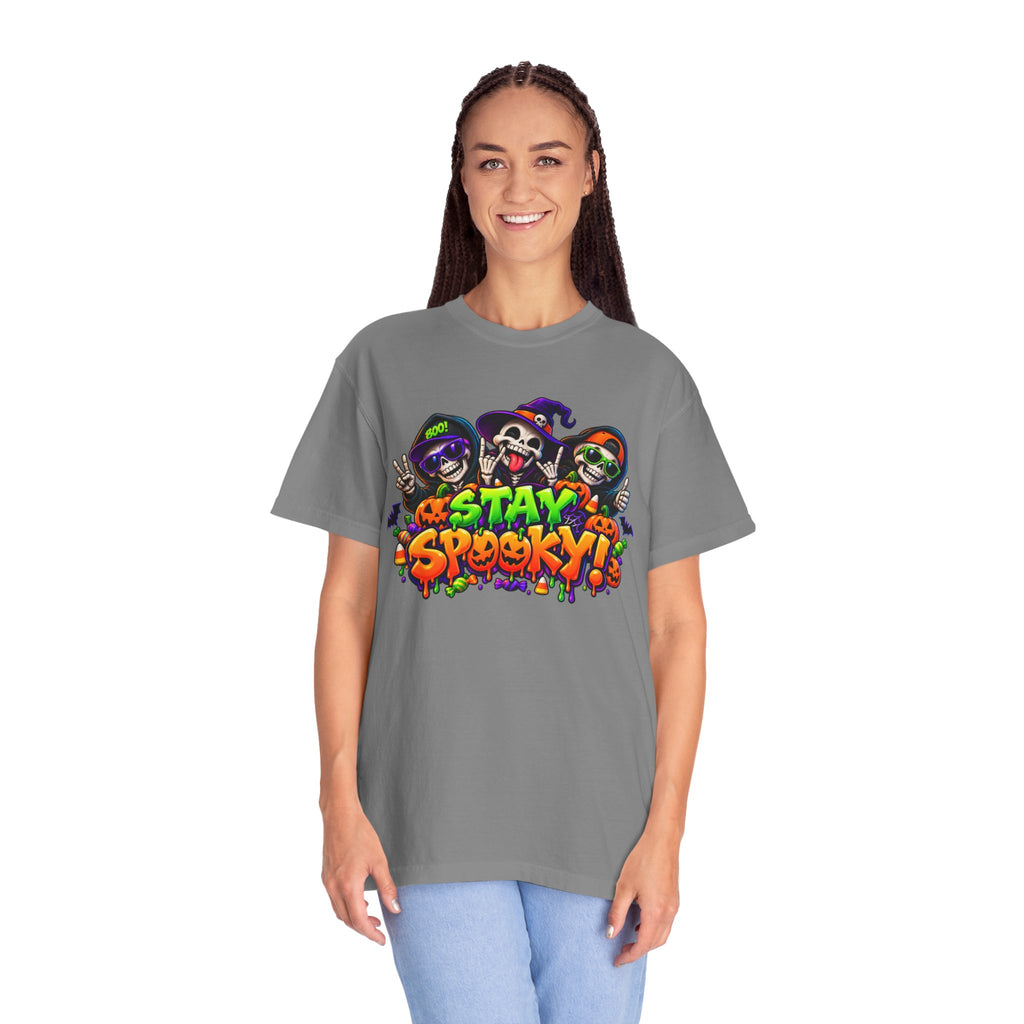 Stay Spooky Halloween T-Shirt – Funny Skeleton Crew Colorful Graphic Tee