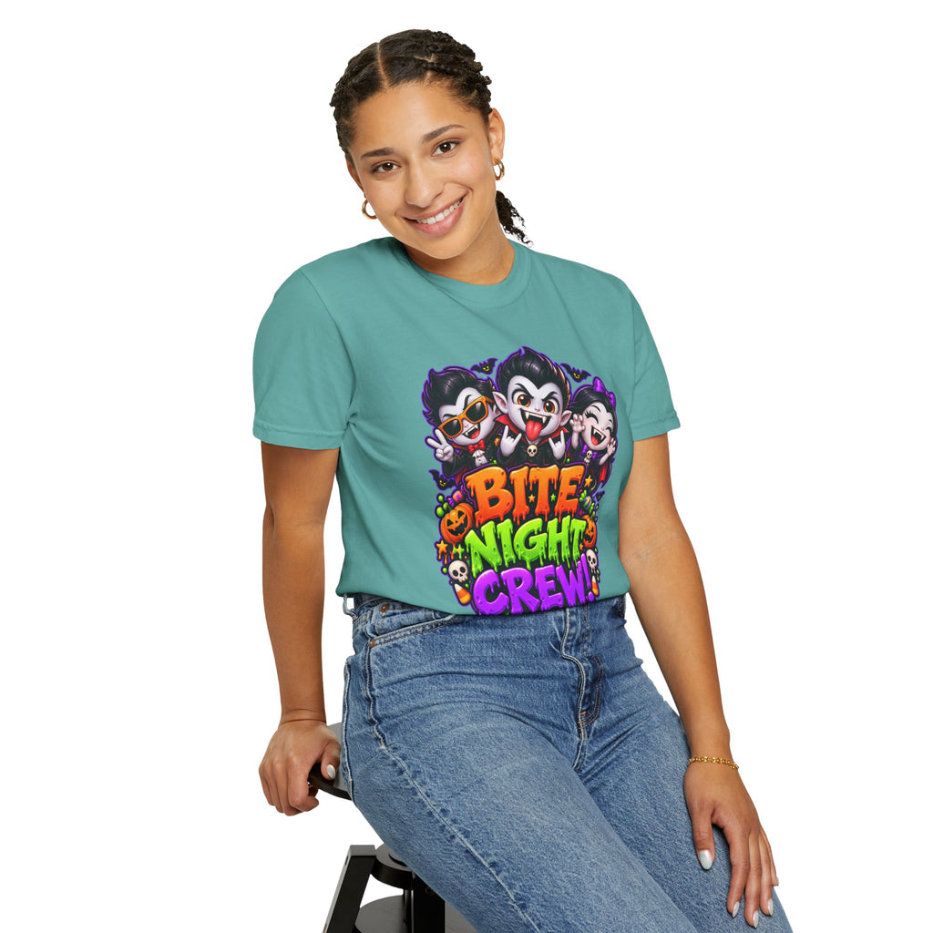 Bite Night Crew Halloween T-Shirt – Funny Vampire Graphic Tee