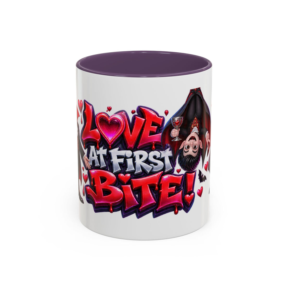 Love at First Bite Funny Vampire Halloween White Mug