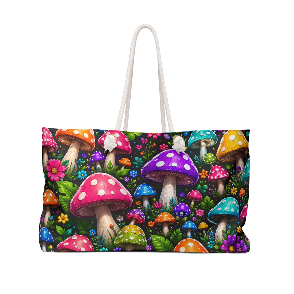 Mushroom Meadow Weekender Bag — Colorful Fantasy Travel Tote