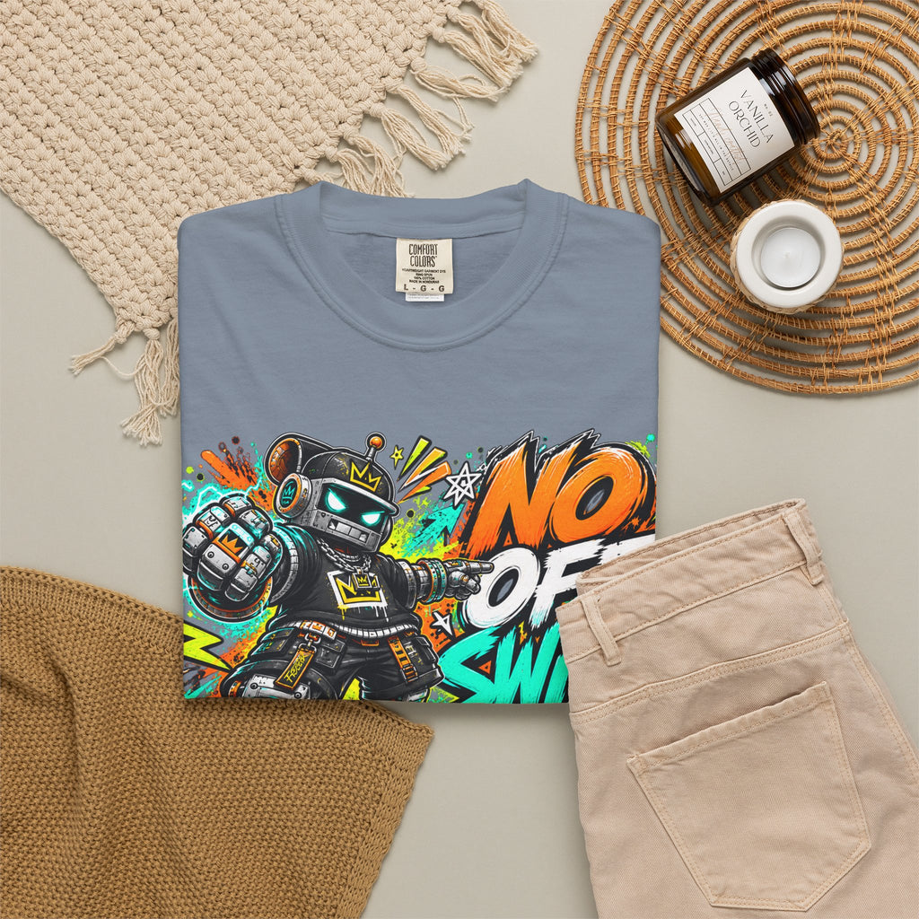No Off Switch Robot Graphic T-Shirt — Bold Retro Streetwear Design