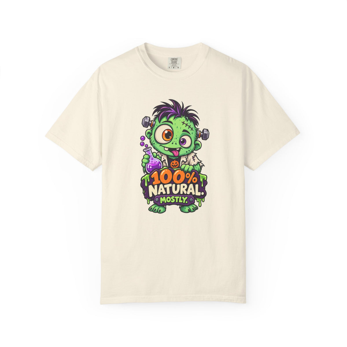100% Natural. Mostly. – Cute Halloween Lab Monster T-Shirt