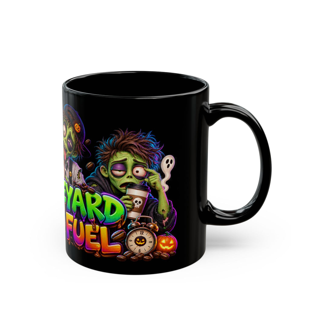 Graveyard Shift Fuel Coffee Zombies Halloween Black Mug