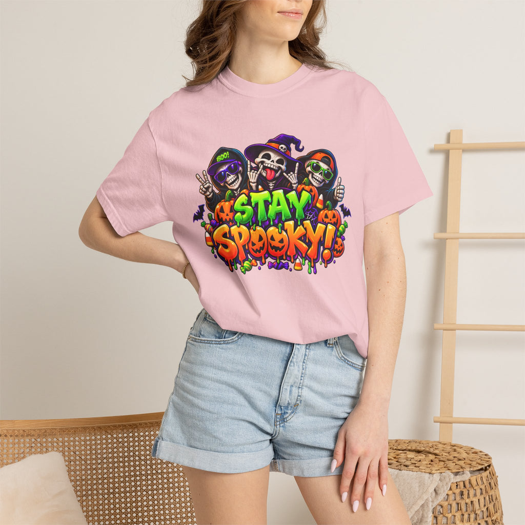 Stay Spooky Halloween T-Shirt – Funny Skeleton Crew Colorful Graphic Tee