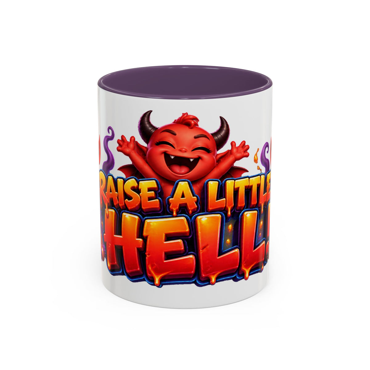 Raise a Little Hell Cute Devils Halloween White Mug