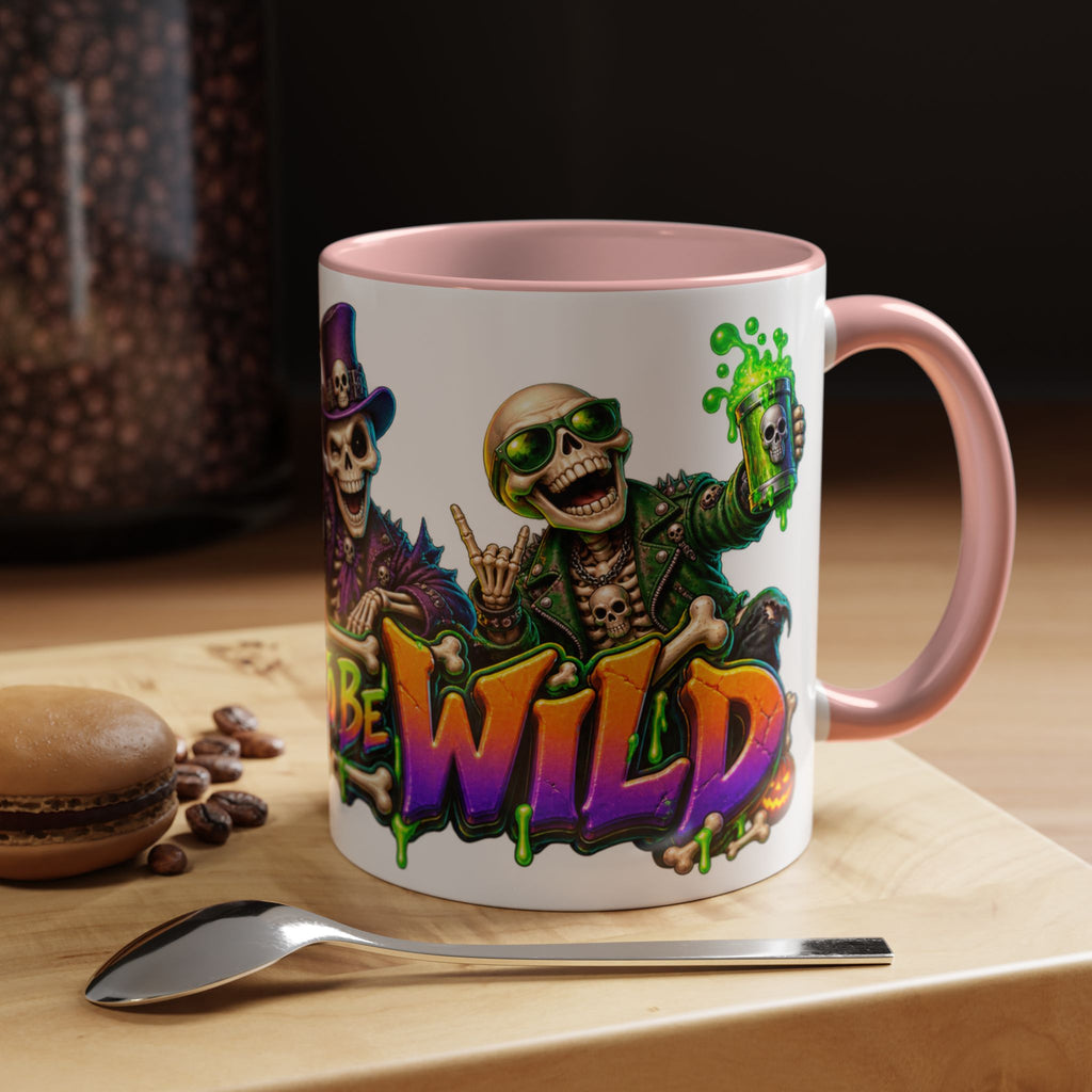 Bone to Be Wild Skeleton Crew Halloween White Mug