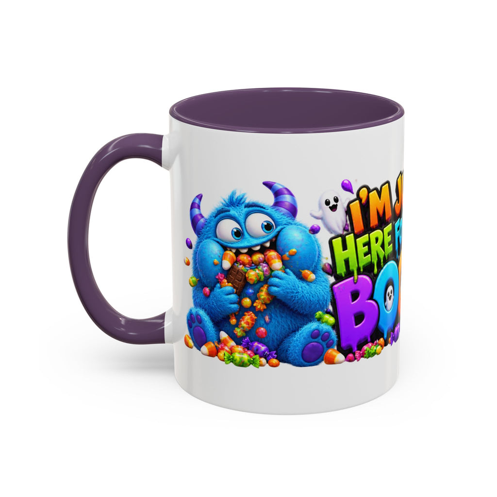 I’m Just Here for the Boos Funny Halloween Monster White Mug