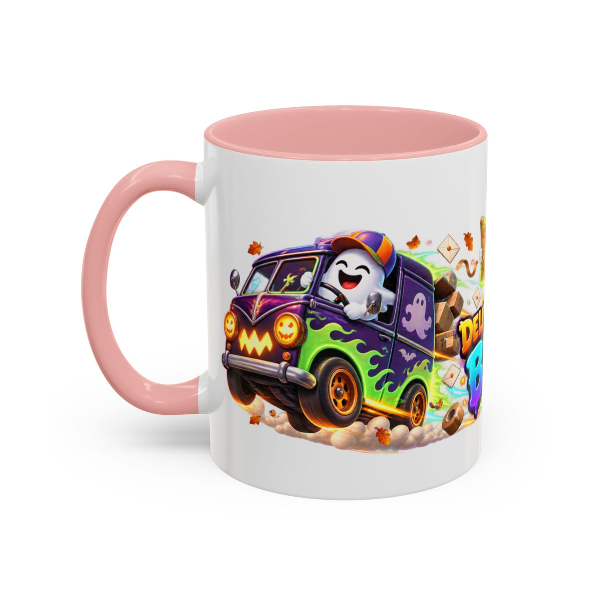 Delivering the Boos Ghost Delivery Halloween White Mug