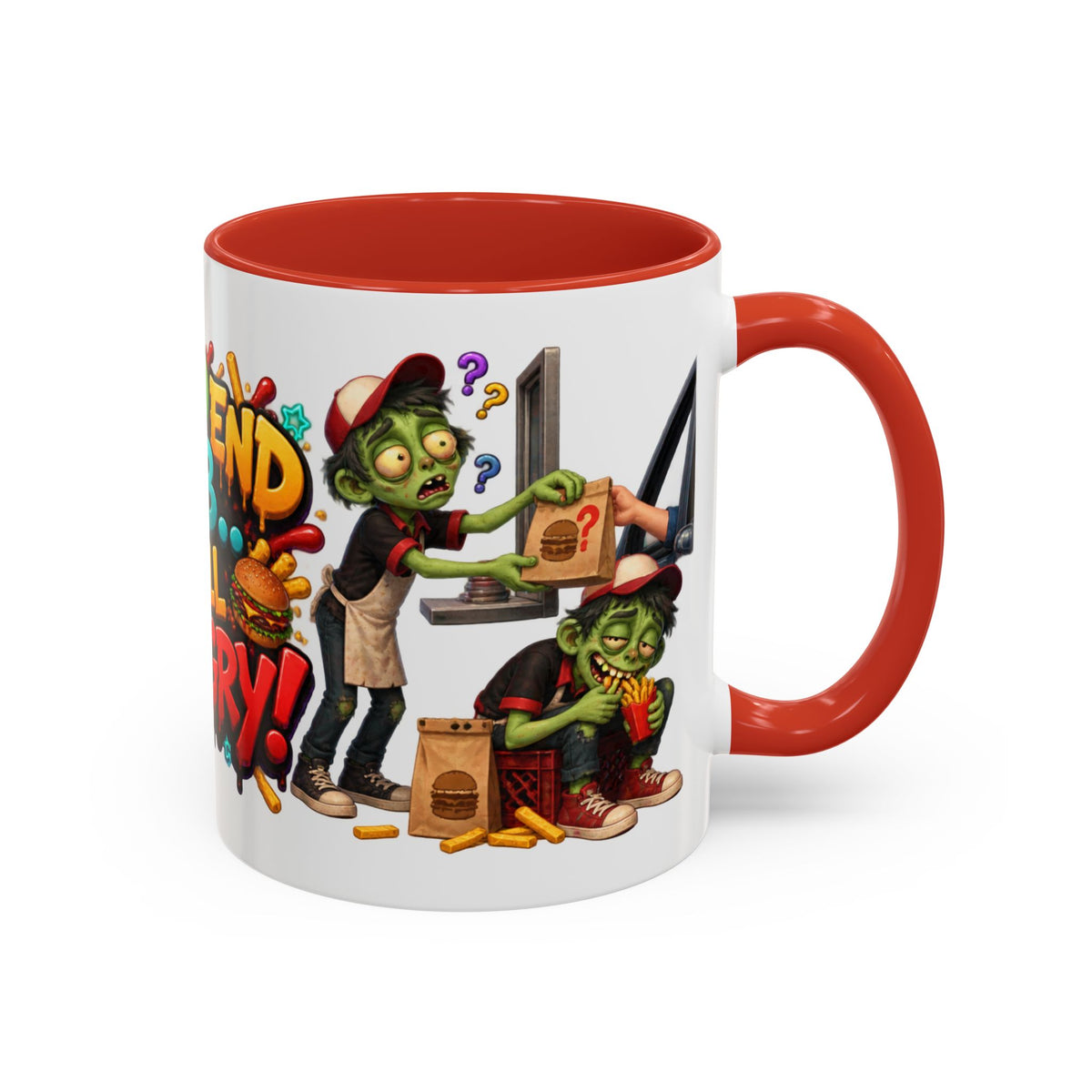Dead End Job Still Hungry Funny Zombie Halloween White Mug