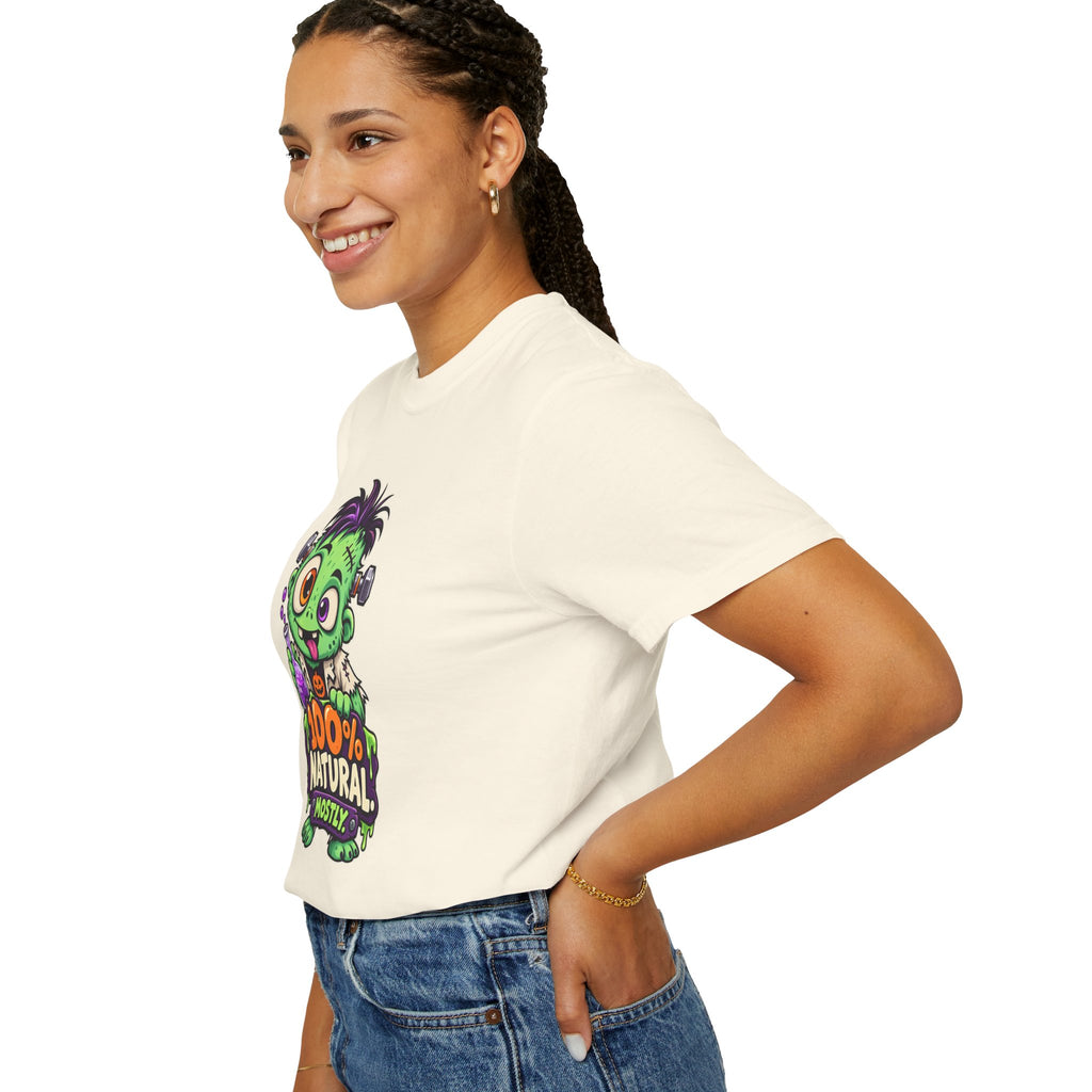 100% Natural. Mostly. – Cute Halloween Lab Monster T-Shirt