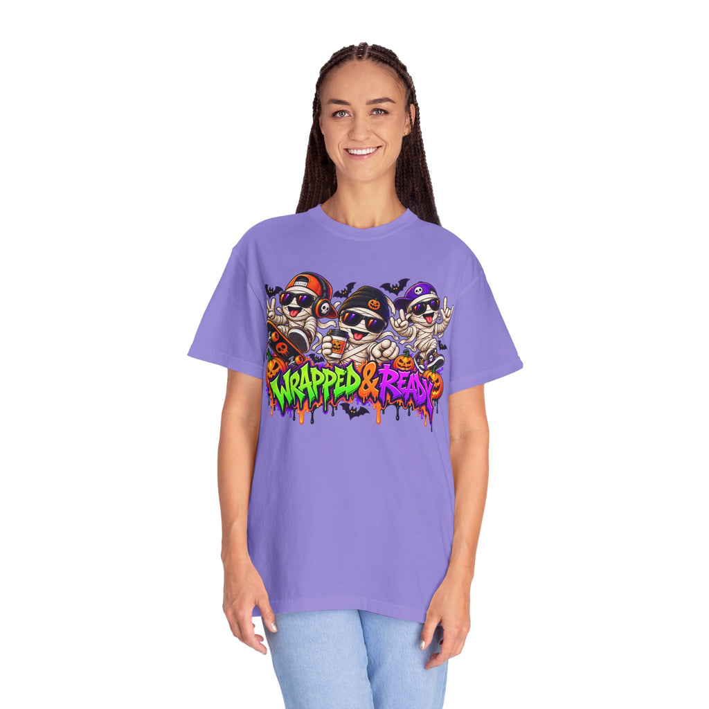Wrapped & Ready – Halloween Mummy Crew Graphic T-Shirt