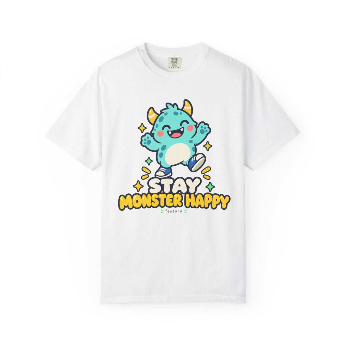 Stay Monster Happy – Cute Monster Graphic T-Shirt