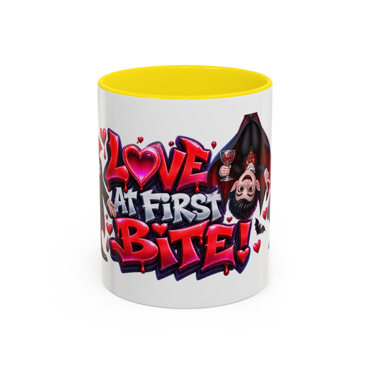 Love at First Bite Funny Vampire Halloween White Mug