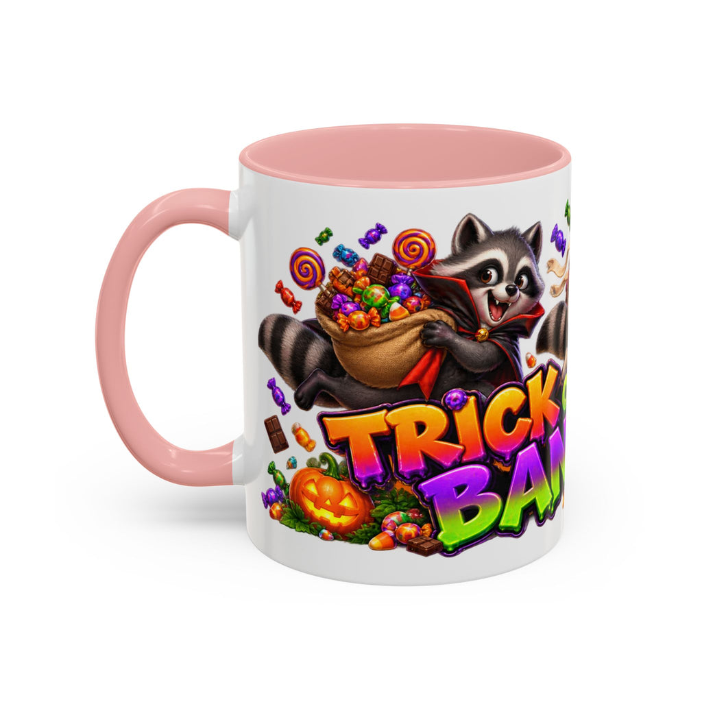 Trick or Treat Bandits Raccoons Halloween White Mug