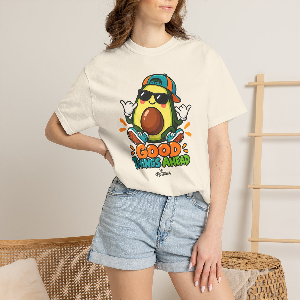 Good Things Ahead Avocado Graphic T-Shirt | Festora Everyday