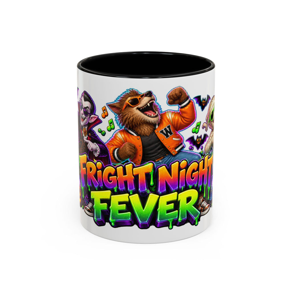 Fright Night Fever Dancing Monsters Halloween White Mug