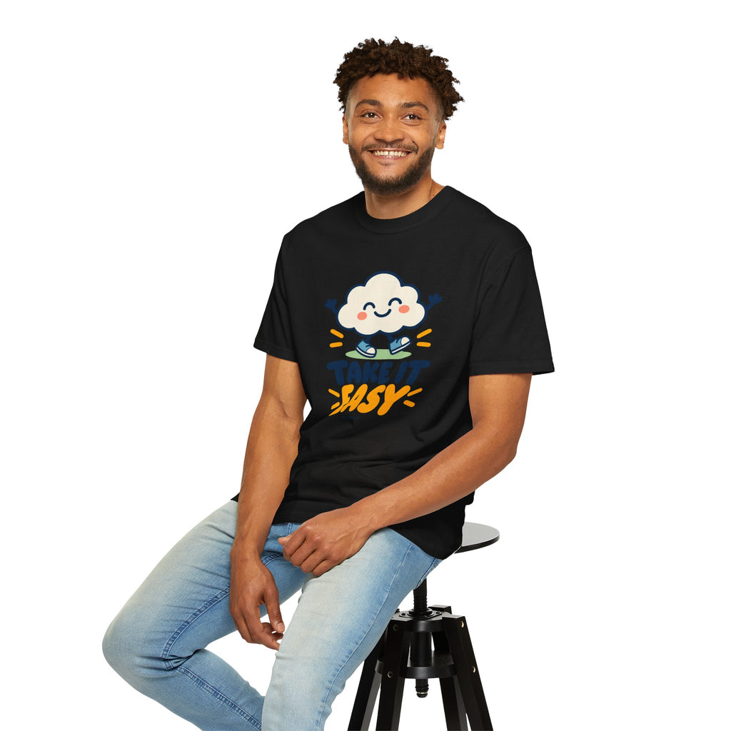 Take It Easy – Happy Cloud Graphic T-Shirt | Festora Everyday