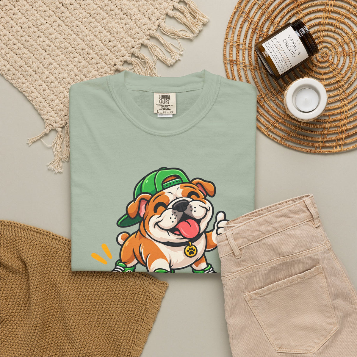 Bark If Happy – Cute Bulldog Graphic T-Shirt