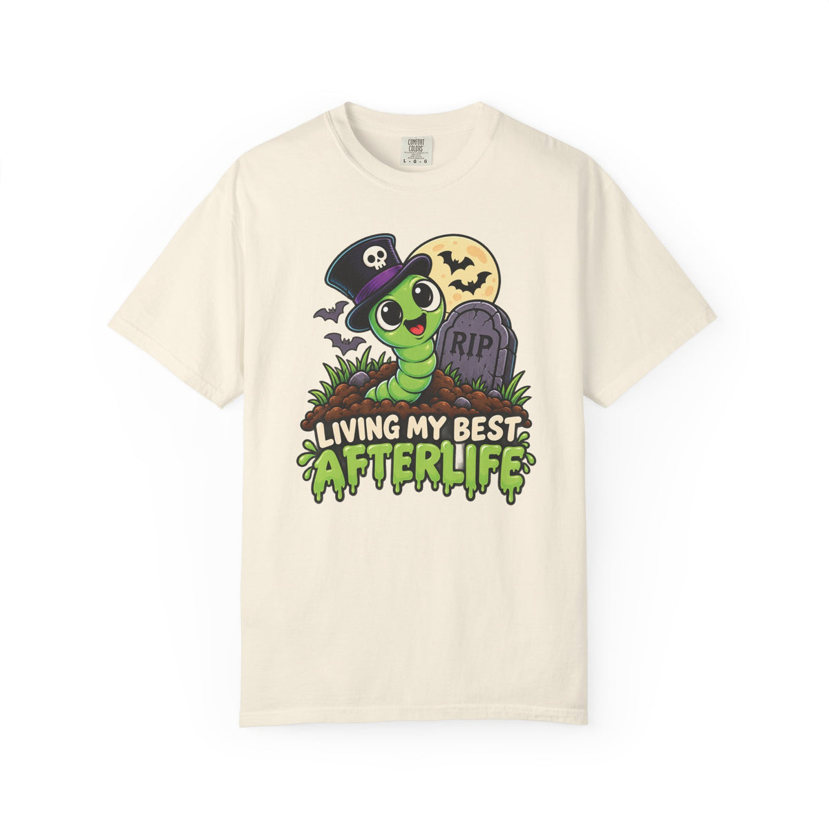 Living My Best Afterlife – Cute Halloween Graveyard Worm T-Shirt