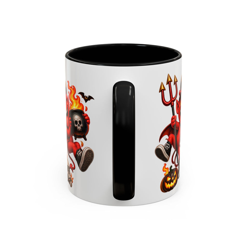 Too Hot for Halloween White Mug – Funny Devils, Flames & Spooky Design