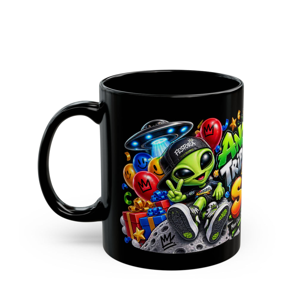 Another Trip Around the Sun Black Mug – Festora Alien Birthday Cup