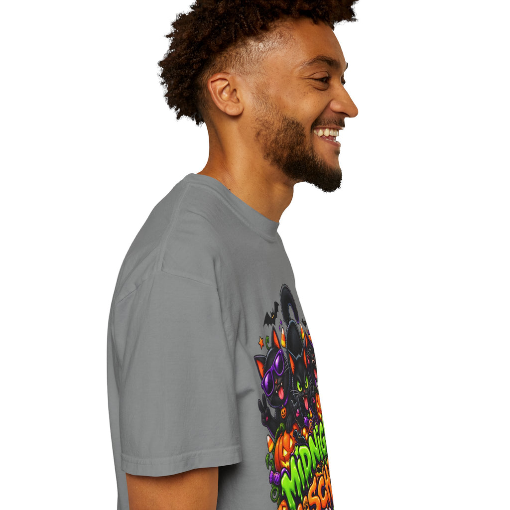Midnight Mischief Halloween T-Shirt – Funny Black Cat Graphic Tee
