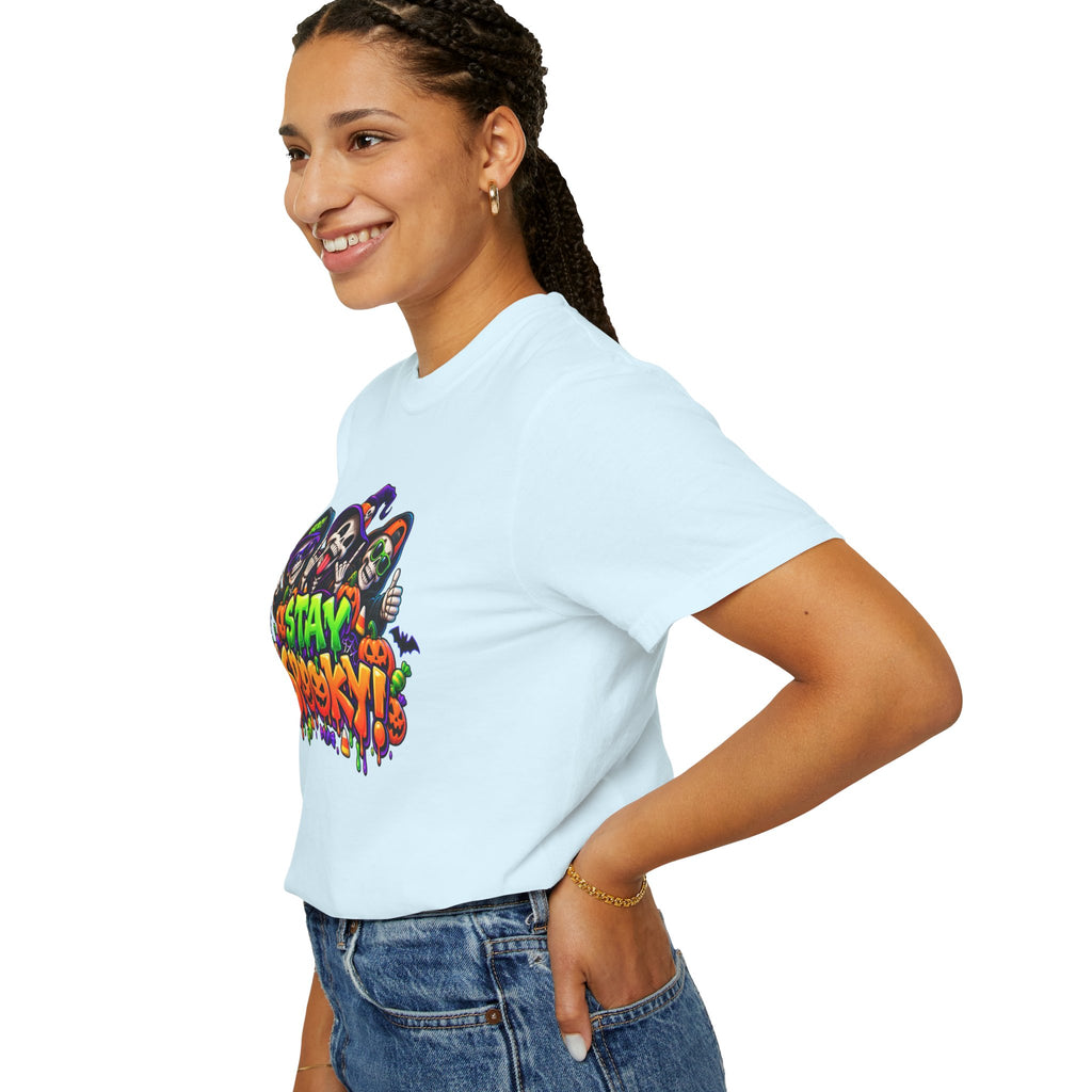 Stay Spooky Halloween T-Shirt – Funny Skeleton Crew Colorful Graphic Tee