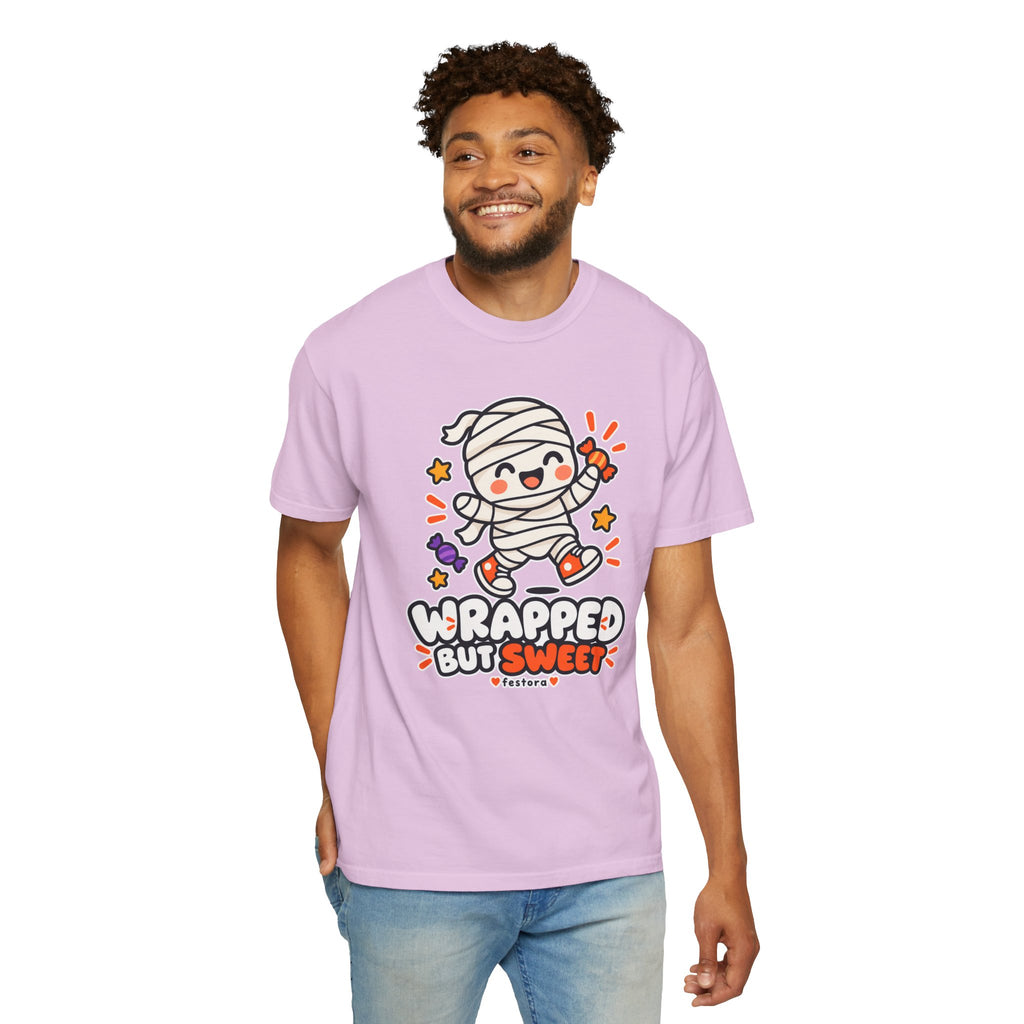 Wrapped but Sweet Halloween T-Shirt | Cute Mummy Graphic Tee