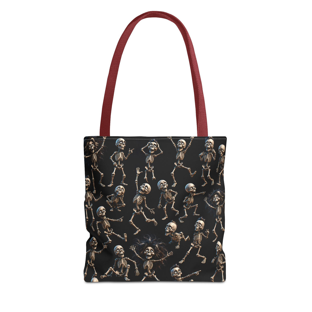 Spooky Skeleton Crew Halloween Tote Bag - Cute 3D Skeleton Pattern