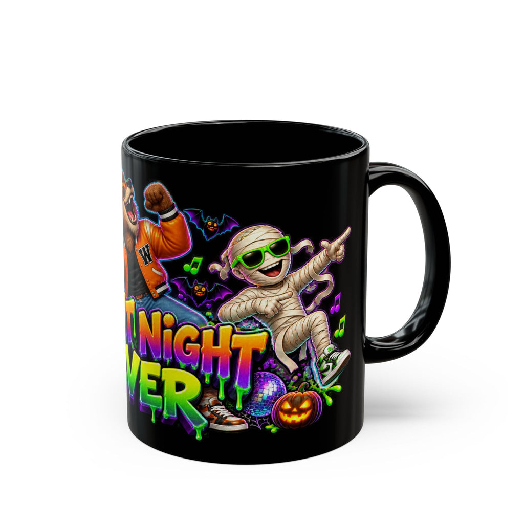 Fright Night Fever Dancing Monsters Halloween Black Mug