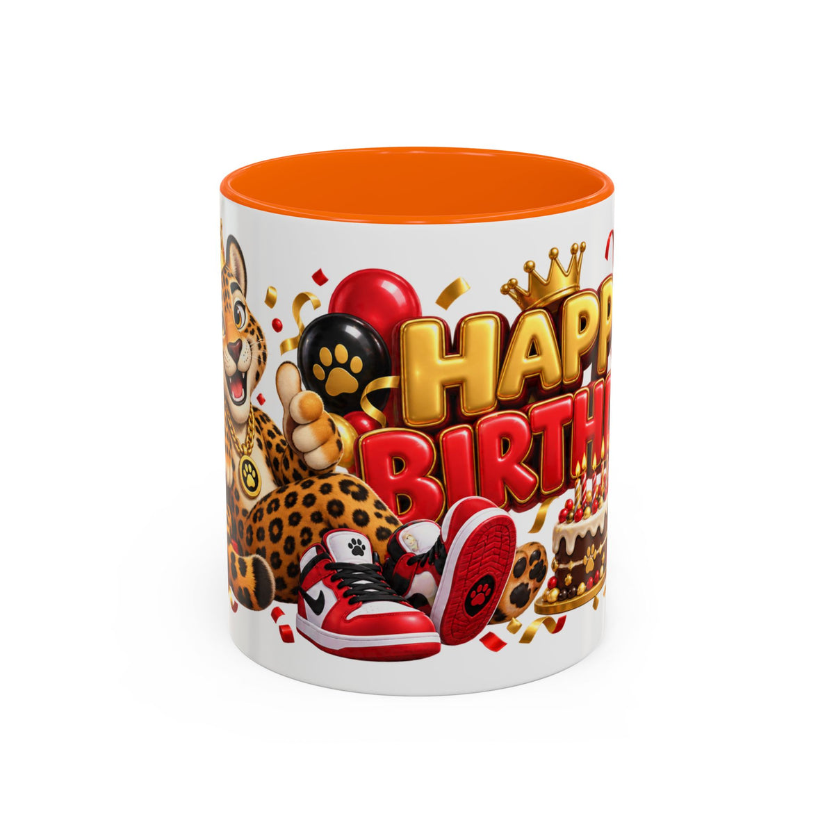 Title: Happy Birthday Jaguar Mug – Colorful 3D Birthday Gift – White Coffee Mug