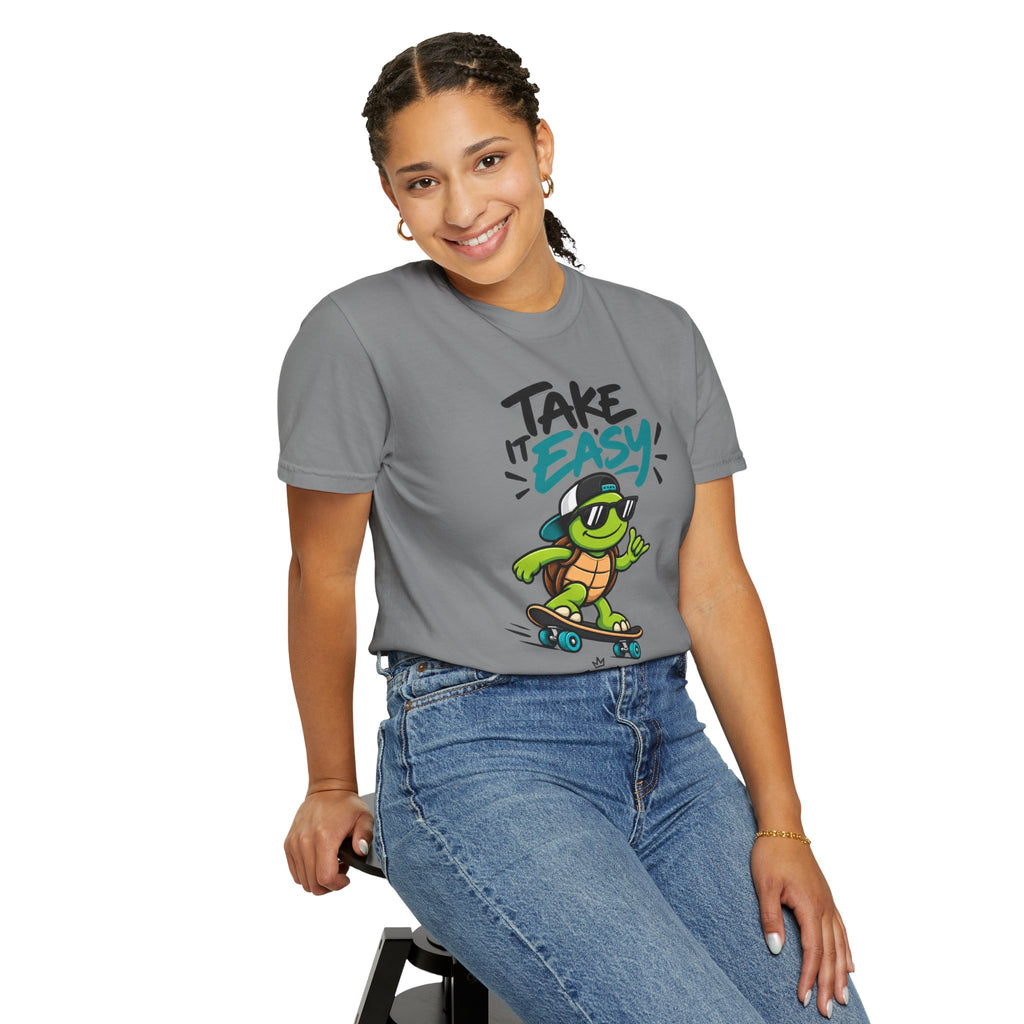 Take It Easy Skate Turtle Graphic T-Shirt | Festora Everyday