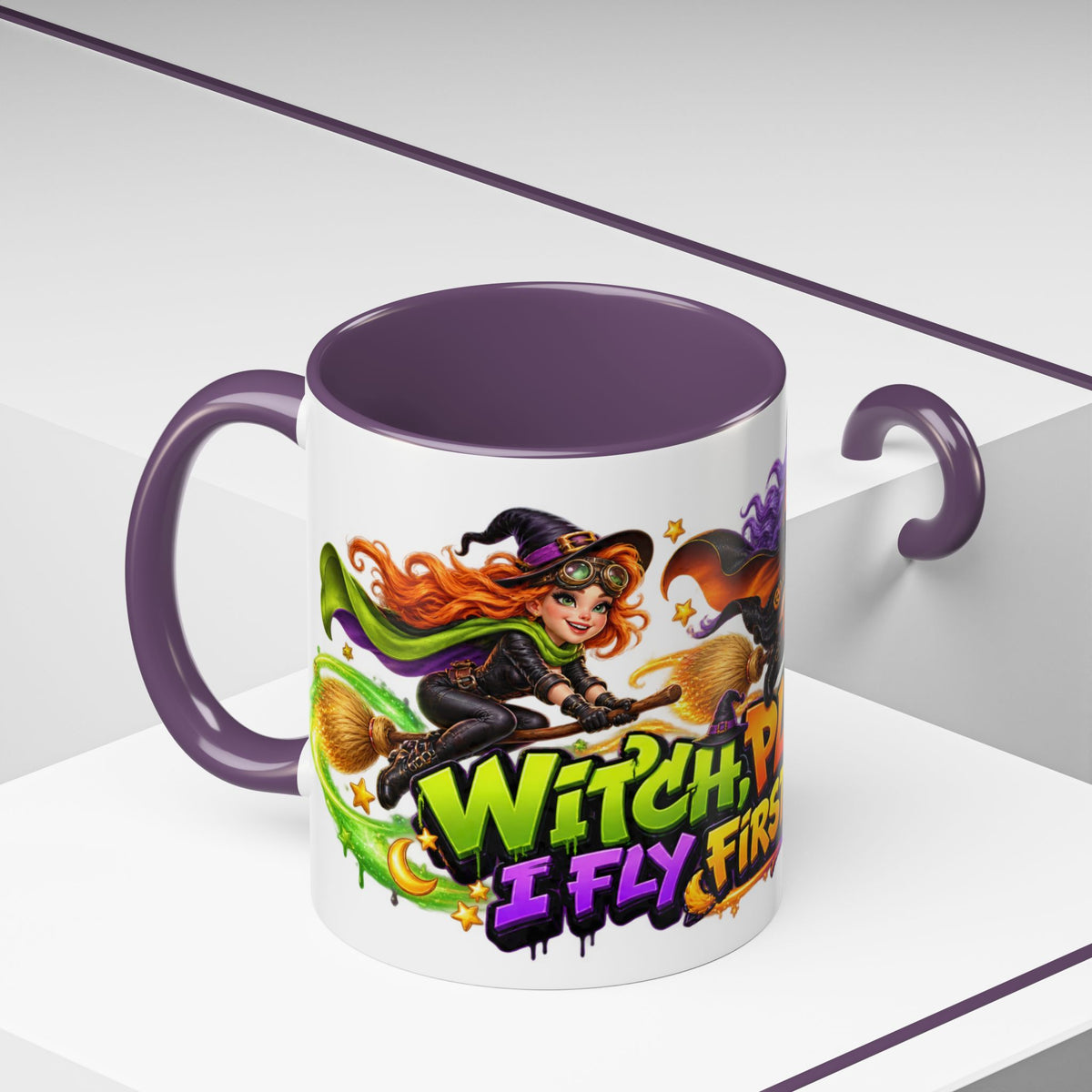 Witch Please I Fly First Class Halloween White Mug