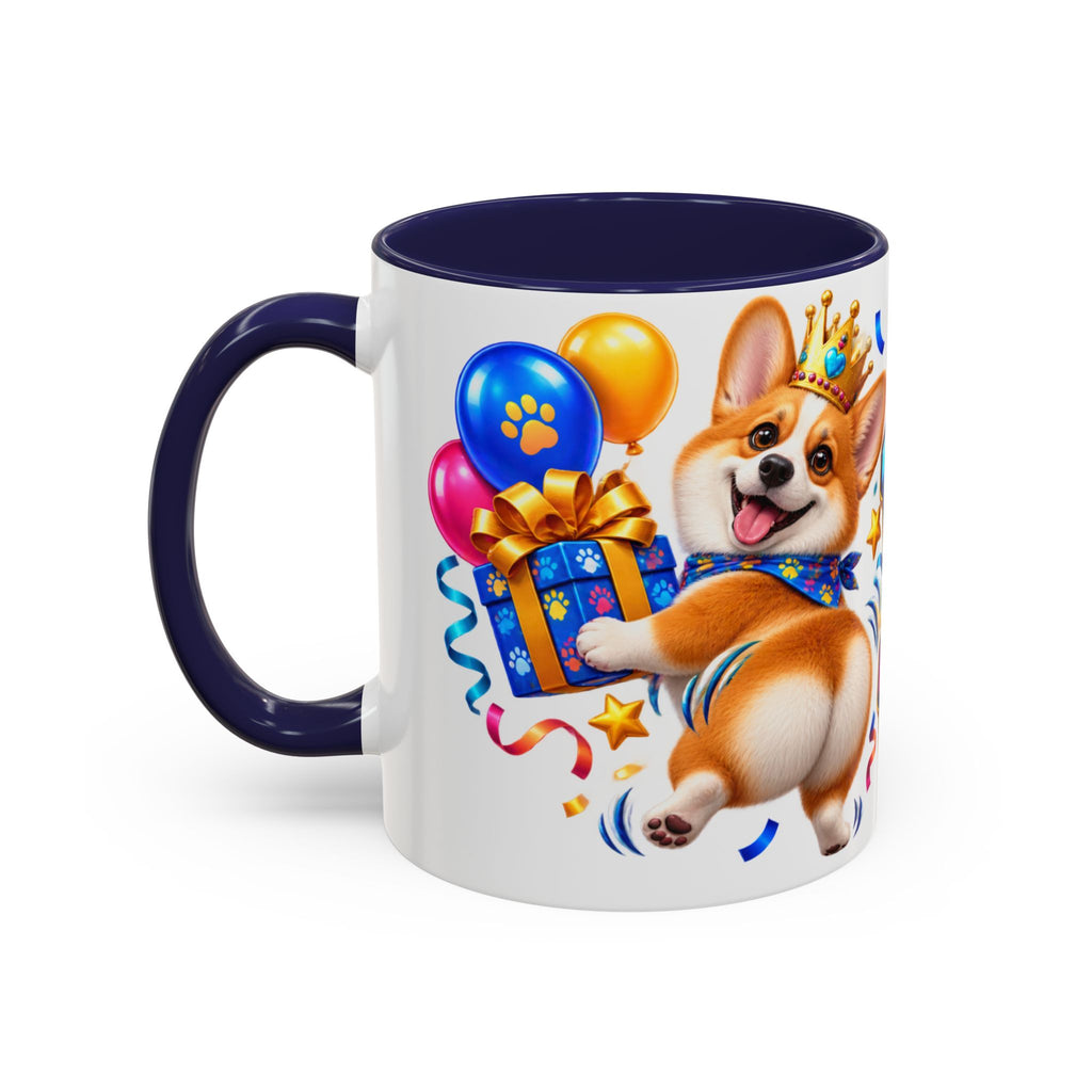 Birthday Mode Full Wiggle Corgi White Mug