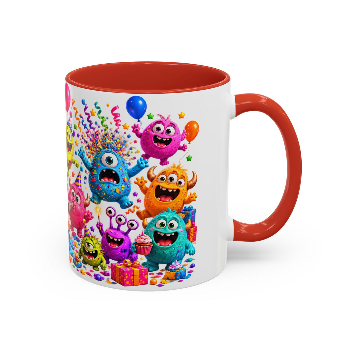 Birthday Mode On Monsters Coffee Mug — Colorful Party Coffee Cup (11/15oz)