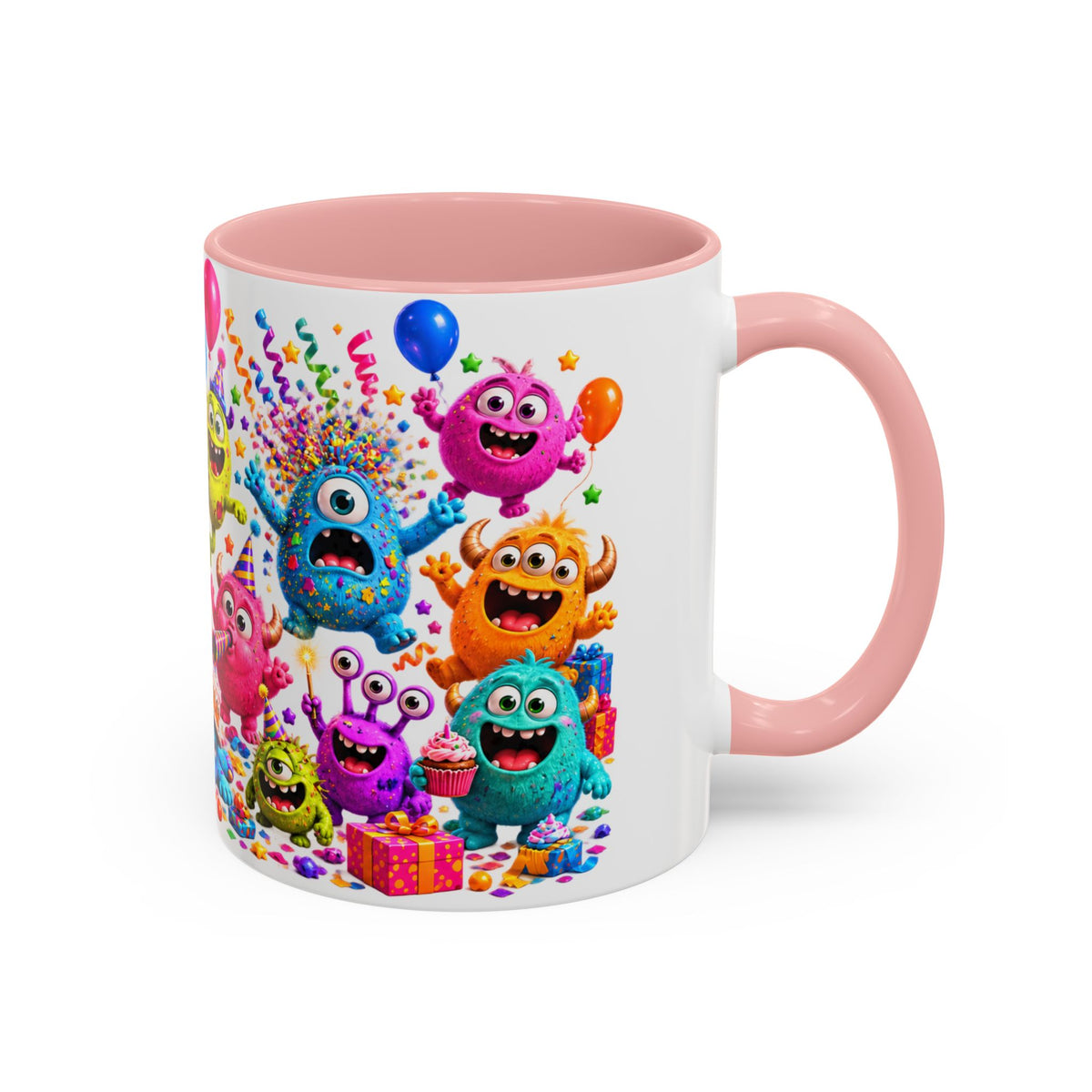 Birthday Mode On Monsters Coffee Mug — Colorful Party Coffee Cup (11/15oz)
