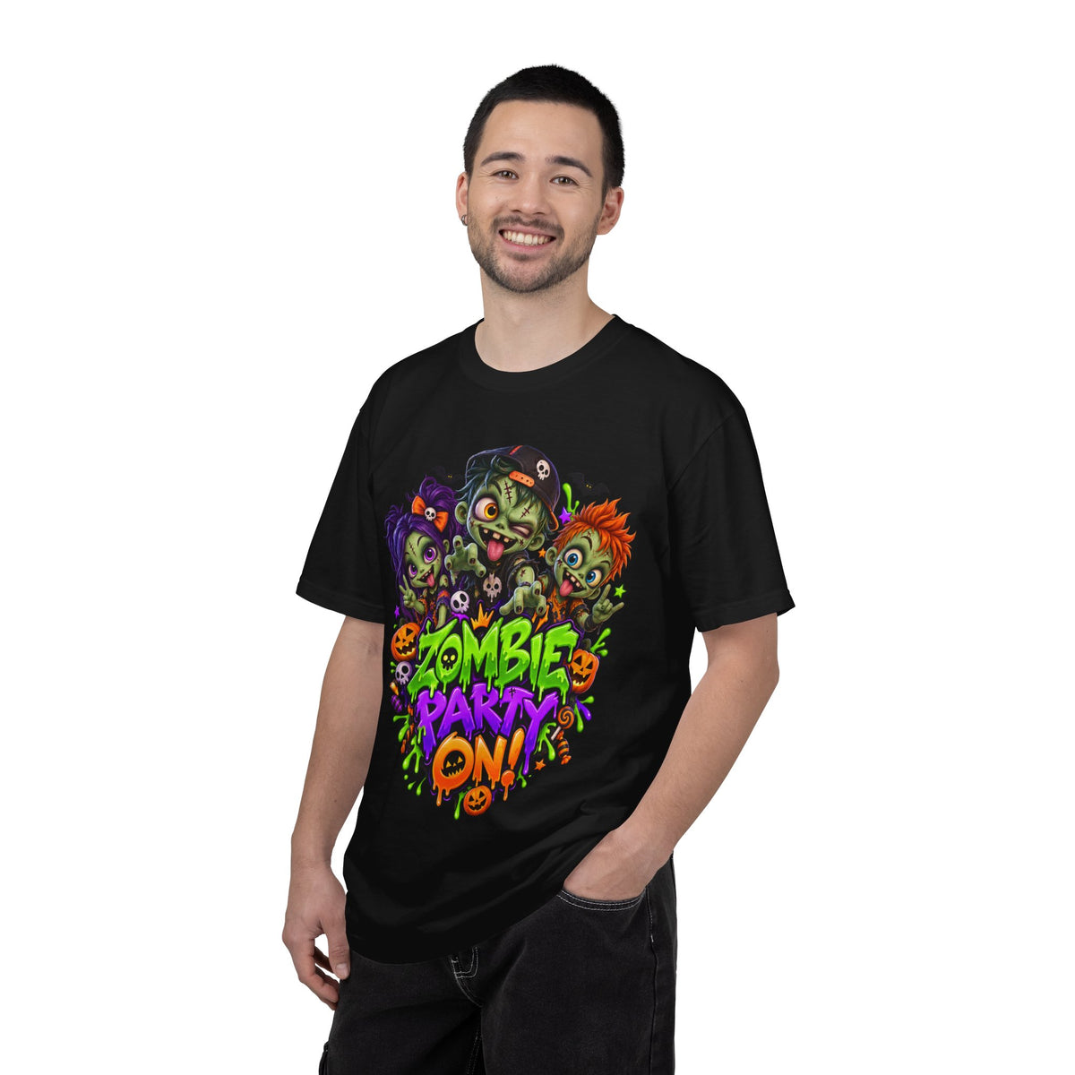 Zombie Party On! – Halloween Zombie Crew Graphic T-Shirt