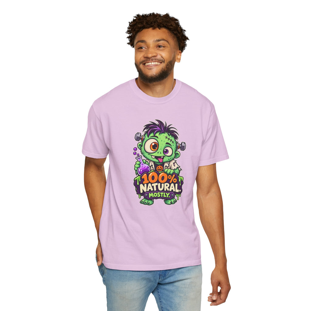 100% Natural. Mostly. – Cute Halloween Lab Monster T-Shirt
