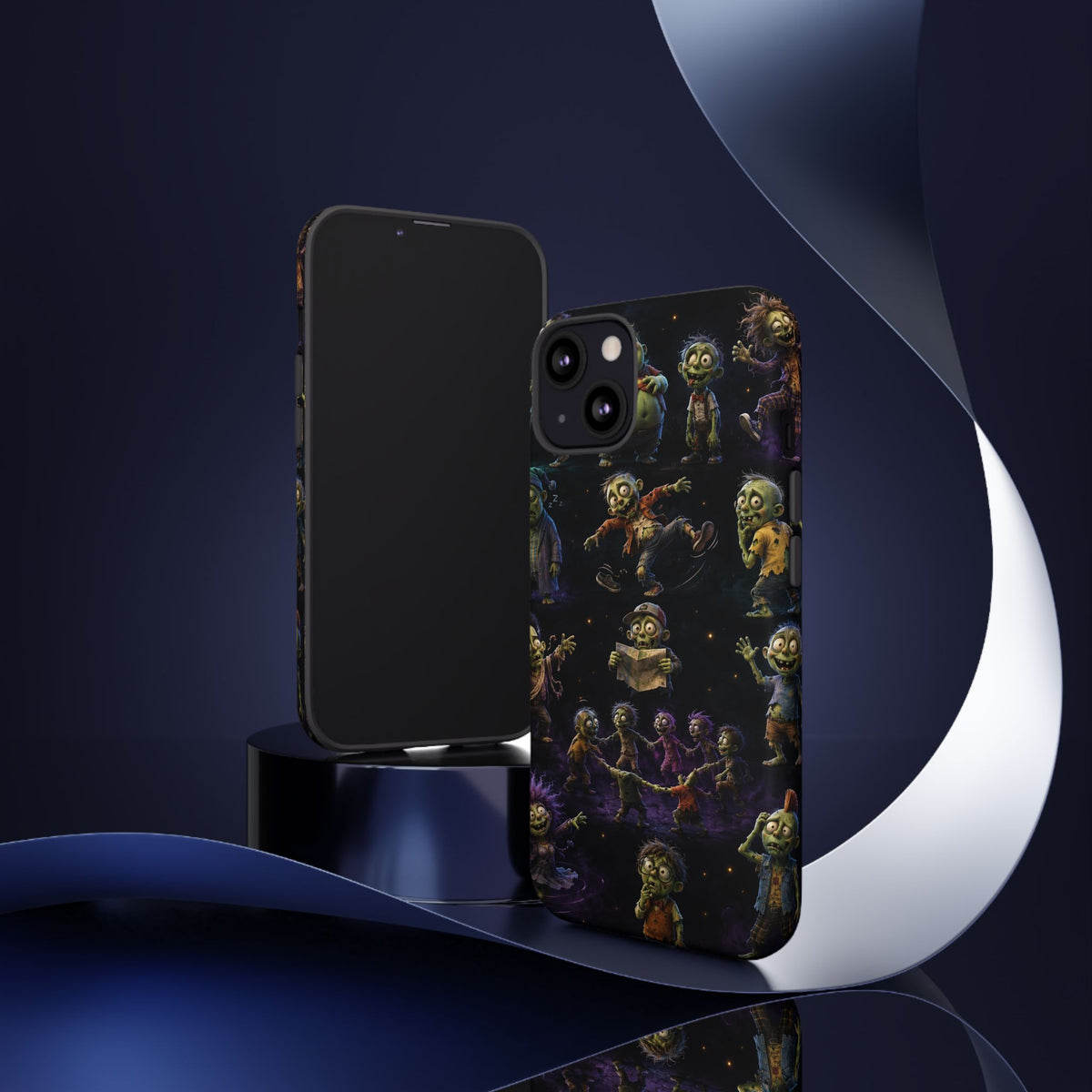 Zombie Pattern Phone Case — Cute Cartoon Undead Design for Halloween