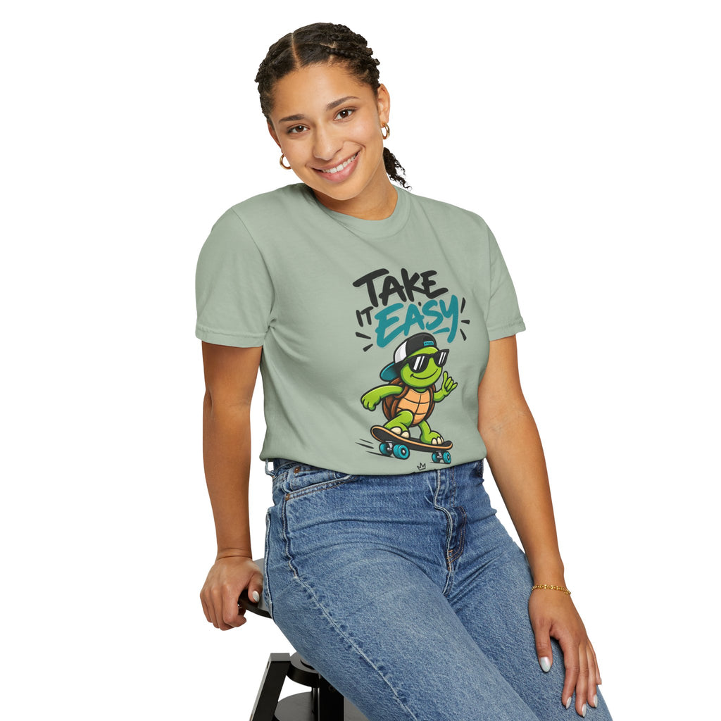 Take It Easy Skate Turtle Graphic T-Shirt | Festora Everyday