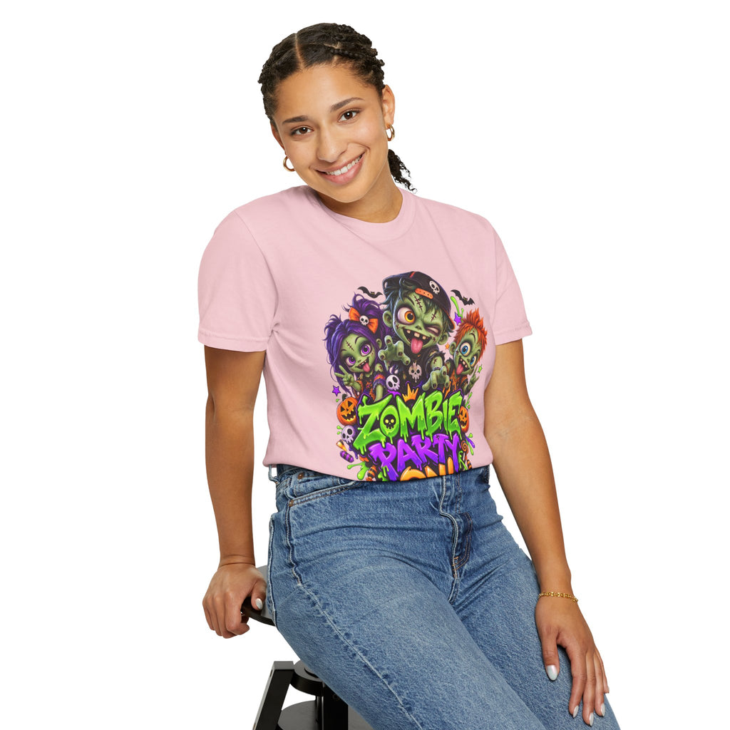 Zombie Party On! – Halloween Zombie Crew Graphic T-Shirt
