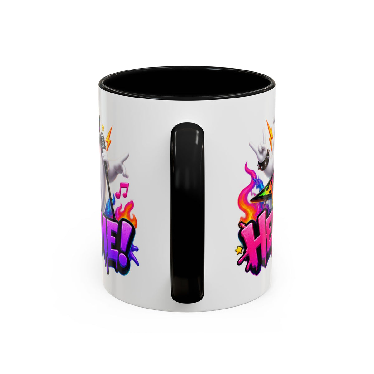 Here for a Boo Time Halloween Ghost Rock Band White Mug