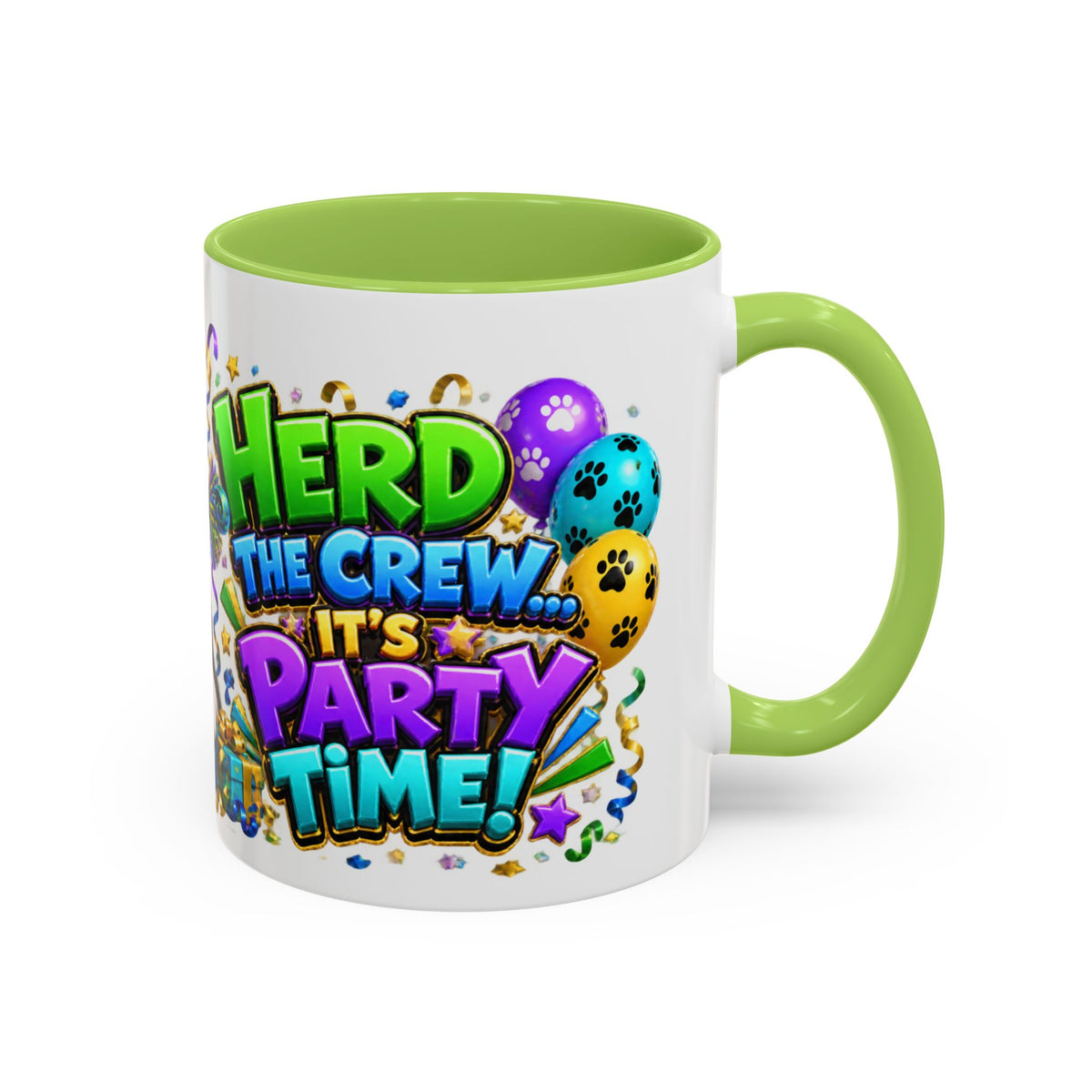 Herd the Crew Border Collie Birthday White Mug