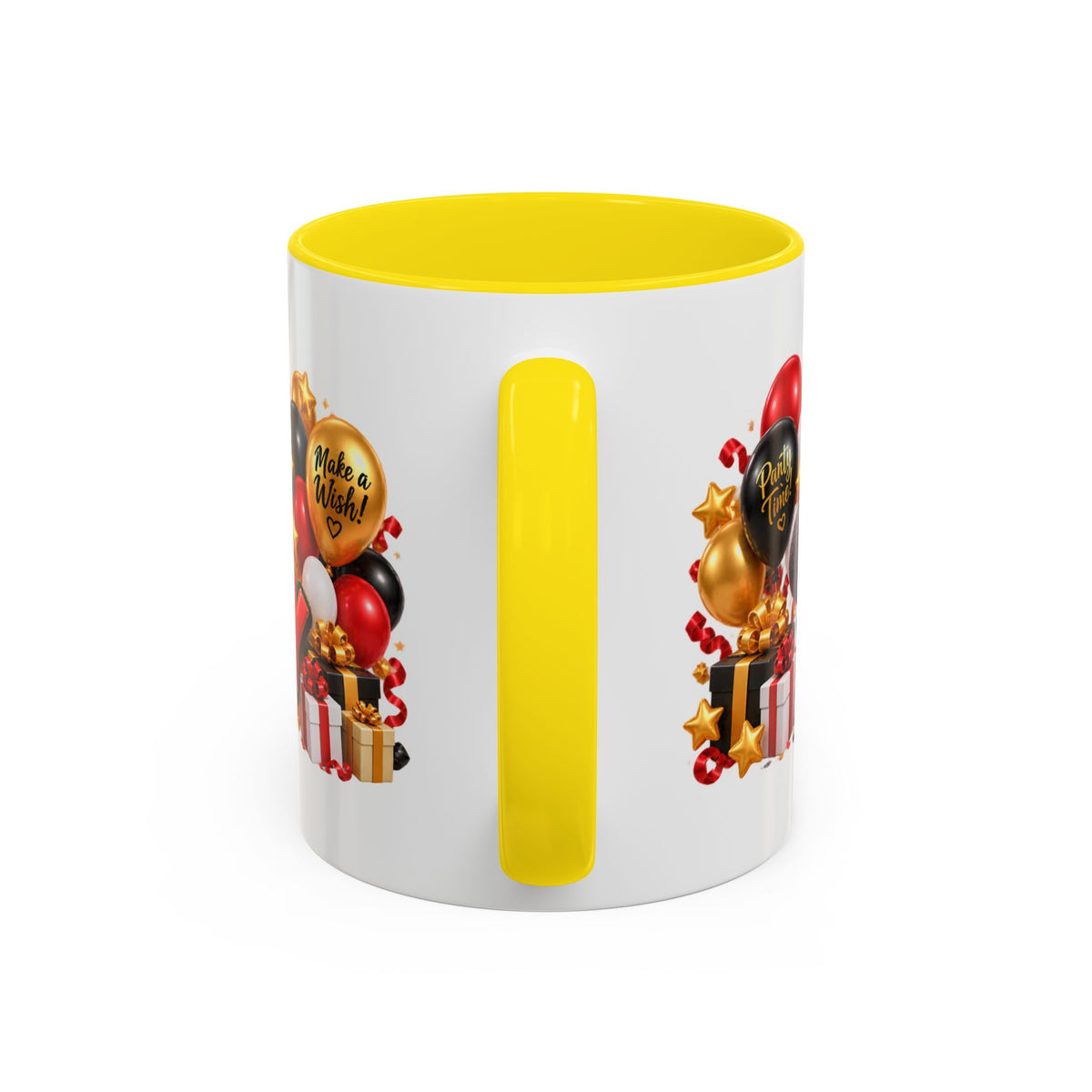 Happy Birthday Rhino Mug – Colorful 3D Birthday Gift – White Coffee Mug