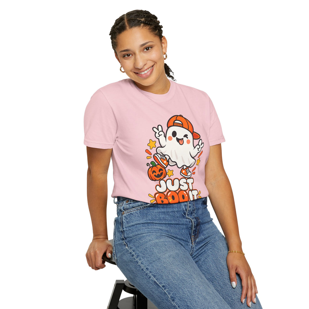 Just Boo It Halloween T-Shirt | Cute Skater Ghost Graphic Tee